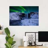 Waterval | Waterval Skógafoss Poster (Thuiskantoor)