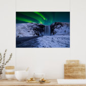 Waterval | Waterval Skógafoss Poster (Keuken)
