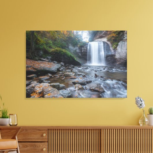 Waterval | Waterval van glas Canvas Afdruk (Insitu (Woonkamer))