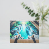 Waterval Wereld Krijt Straatkunst Briefkaart (Staand voorkant)