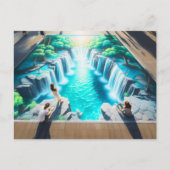 Waterval Wereld Krijt Straatkunst Briefkaart (Voorkant)