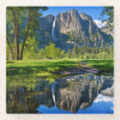 Waterval | Yosemite Herfsten, Californië Glazen Onderzetter (Voorkant)