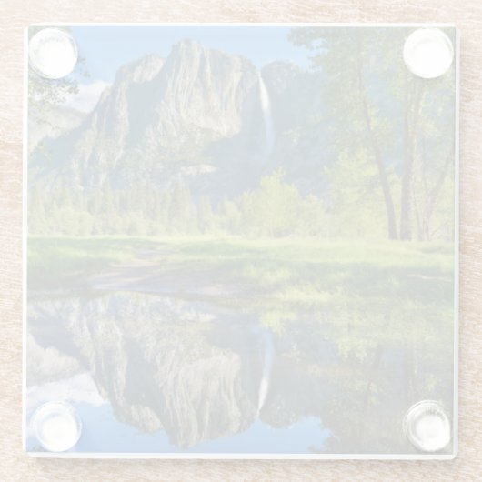 Waterval | Yosemite Herfsten, Californië Glazen Onderzetter (Achterkant)