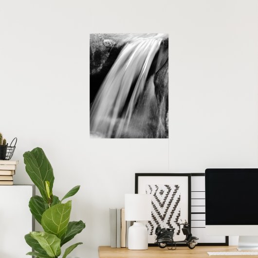 Waterval, zwart-wit poster (Thuiskantoor)