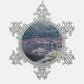 Watervalbrug Tin Sneeuwvlok Ornament (Voorkant)