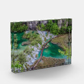 Watervalcascade in het park Plitvice Fotoblokken (Links)