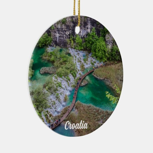 Watervalcascade in het park Plitvice Keramisch Ornament (Rechts)