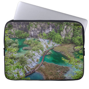 Watervalcascade in het park Plitvice Laptop Sleeve