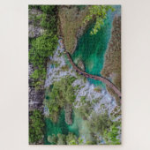 Watervalcascade in het park Plitvice Legpuzzel (Verticaal)