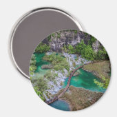 Watervalcascade in het park Plitvice Magneet (Voorkant / Achterkant)