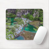 Watervalcascade in het park Plitvice Muismat (Met muis)