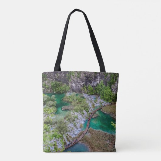 Watervalcascade in het park Plitvice Tote Bag (Achterkant)