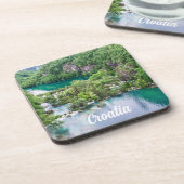 Watervalcascade in Plitvice Lakes Park, Kroatië Bier Onderzetter (Linkerzijde)