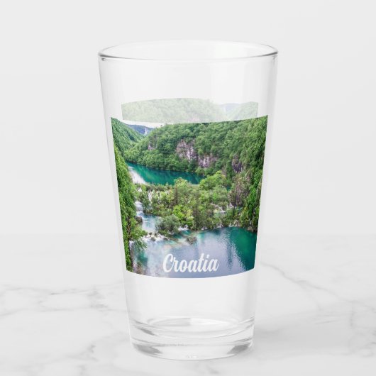 Watervalcascade in Plitvice Lakes Park, Kroatië Glas (Achterkant)