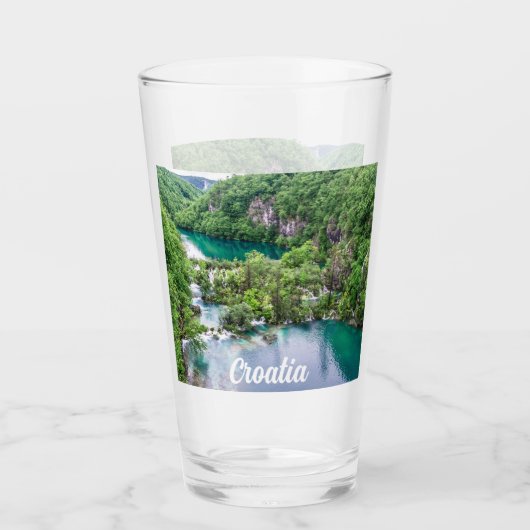 Watervalcascade in Plitvice Lakes Park, Kroatië Glas (Voorkant)