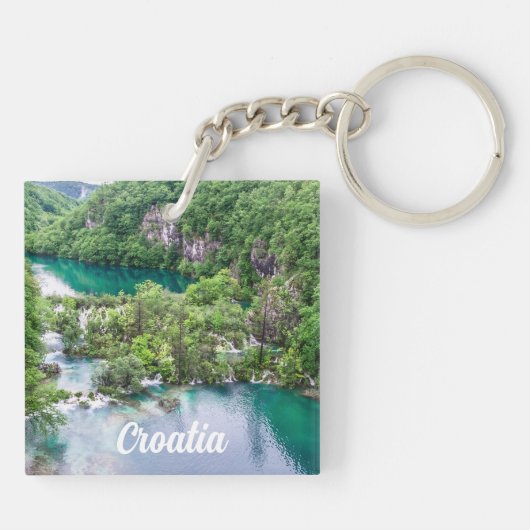 Watervalcascade in Plitvice Lakes Park, Kroatië Sleutelhanger (Achterkant)
