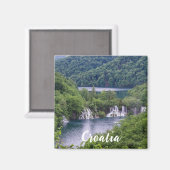 Watervalcascade met groen bos in Kroatië Magneet (Voorkant / Achterkant)