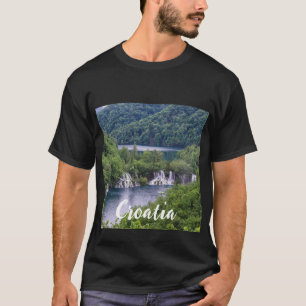 Watervalcascade met groen bos in Kroatië T-shirt