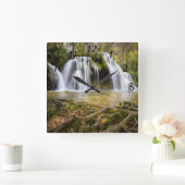 Watervalfoto Vierkante Klok (Huis)