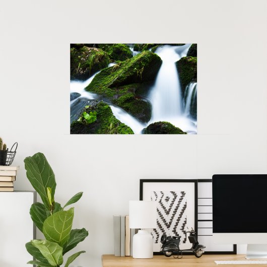 Watervalgroene steen poster (Thuiskantoor)