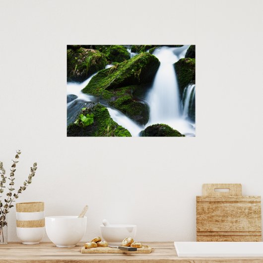 Watervalgroene steen poster (Keuken)