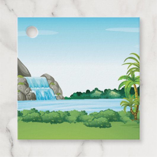Watervallandschap Bedankjes Labels (Voorkant)