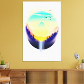 Watervallandschap Canvas Afdruk (Insitu (Woonkamer))