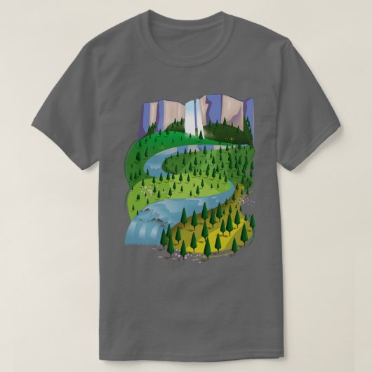 Watervallandschap T-shirt (Design voorkant)