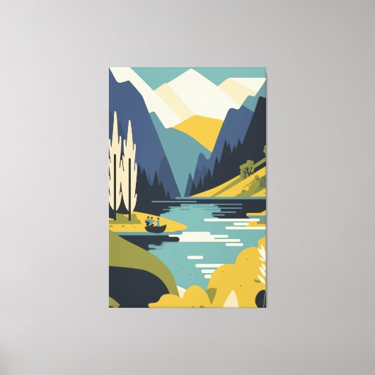 Watervallandschap van de natuur canvas afdruk (Voorkant)