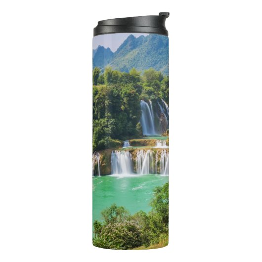 Watervallen aangepaste naam tumbler thermosbeker (Gedraaid links)