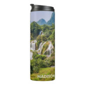 Watervallen aangepaste naam tumbler thermosbeker (Geroteerd rechts)
