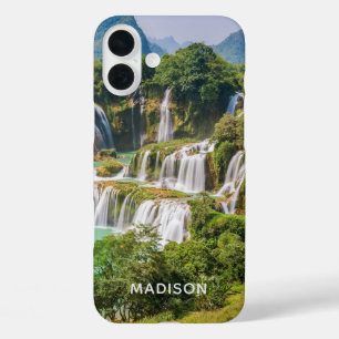 Watervallen, aangepaste telefoonnummers iPhone 16 plus hoesje