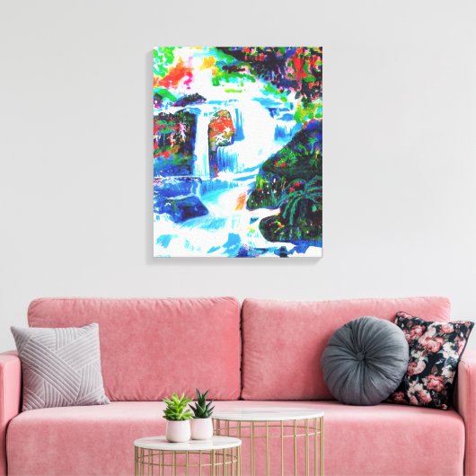 Watervallen. Canvas Afdruk (Insitu (Woonkamer))