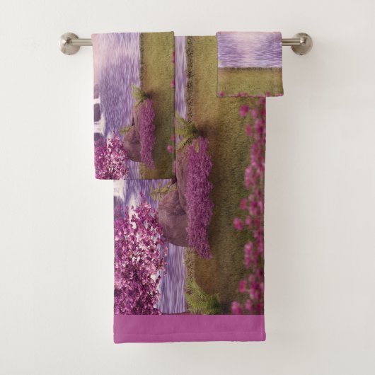 Watervallen en Cherry Trees door een meer Bad Handdoek (Insitu)