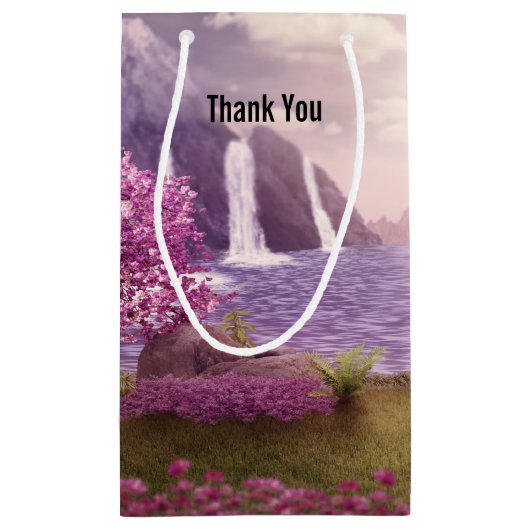 Watervallen en Cherry Trees door een meer Dank je Klein Cadeauzakje (Achterkant)