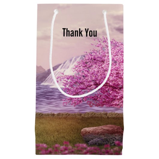 Watervallen en Cherry Trees door een meer Dank je Klein Cadeauzakje (Voorkant)