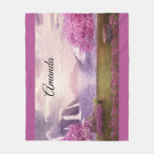 Watervallen en Cherry Trees door een meer Fleece Deken (Voorkant)