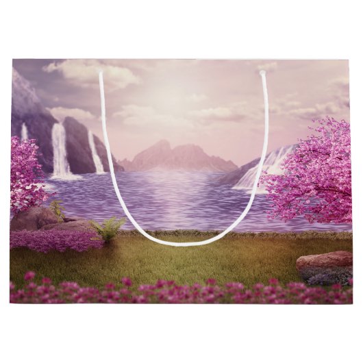 Watervallen en Cherry Trees door een meer Groot Cadeauzakje (Voorkant)