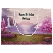Watervallen en Cherry Trees door een meer Groot Cadeauzakje (Achterkant)
