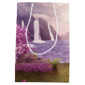 Watervallen en Cherry Trees door een meer Medium Cadeauzakje (Achterkant)