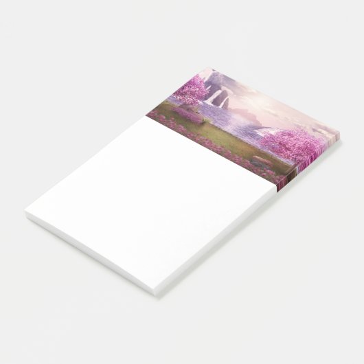 Watervallen en Cherry Trees door een meer Post-it® Notes (Schuin)