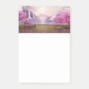 Watervallen en Cherry Trees door een meer Post-it® Notes
