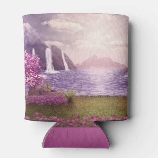 Watervallen en Cherry Trees door een meer van Birt Blikjeskoeler (Achterkant)