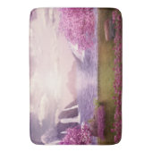 Watervallen en Cherry Trees rond een meer Badmat (Voorkant Verticaal)