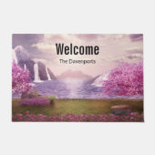 Watervallen en Cherry Trees rond een meer Deurmat (Voorkant)