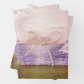 Watervallen en Cherry Trees rond een meer Inpakpapier Vel (In situ)