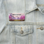 Watervallen en Cherry Trees rond een meer Naamplaatje (In situ)