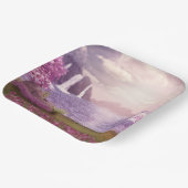 Watervallen en Cherry Trees rond een meer Papieren Bordje (Gebogen)