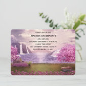 Watervallen en Cherry Trees rond een meer van de v Kaart (Staand voorkant)