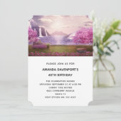 Watervallen en Cherry Trees rond een meer van de v Kaart (Staand voorkant)